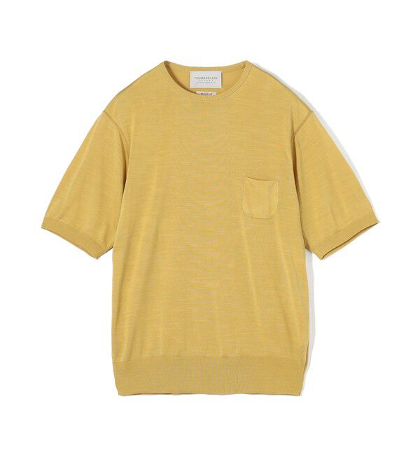 TOMORROWLAND MENS「TOMORROWLAND tricot プライムシルク ハイゲージ クルーネックニットTシャツ」|ニット・セーター|23 イエロー