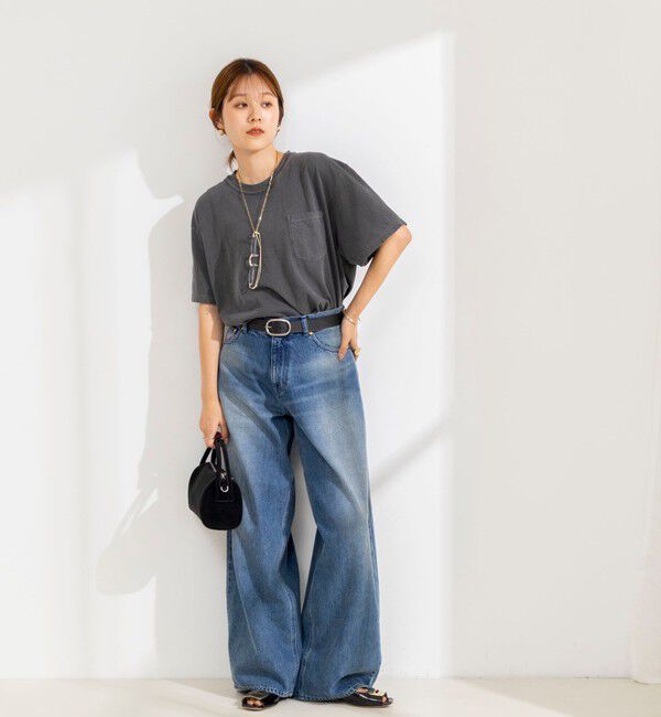 Rie Miller「《4サイズ展開》【RM denim】ルーズワイドデニム」|デニム|