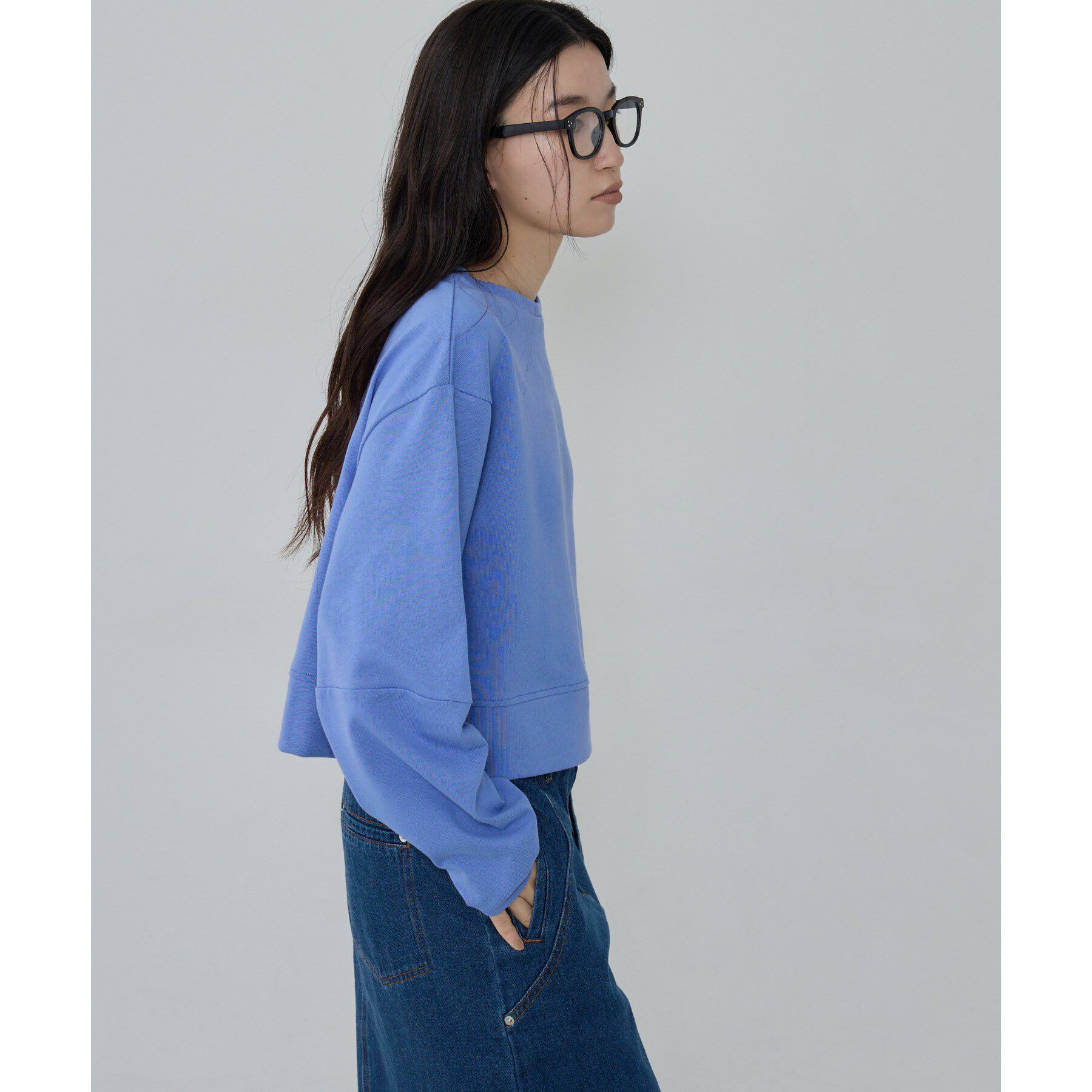 GALLEST「ロングスリーブフォルムカットソー【洗える】」|Tシャツ・カットソー|ブルー(092)