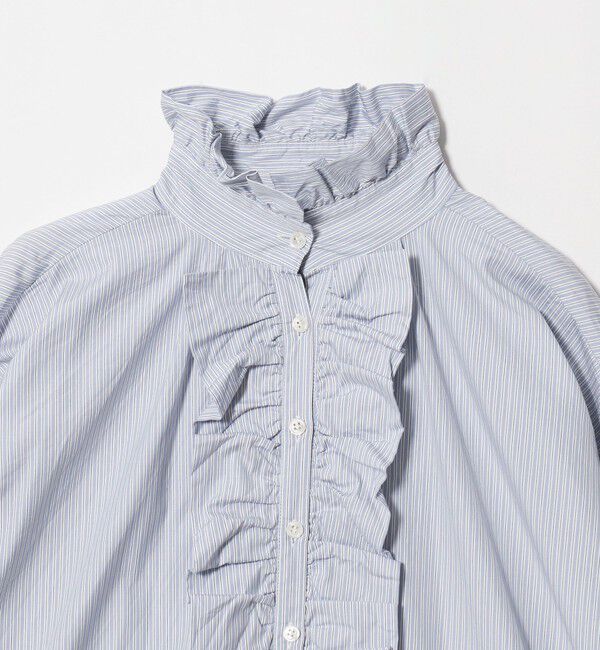 UNITED ARROWS「＜dahl&rsquo;ia＞フリル ストライプ ロングスリーブ ブラウス」|シャツ・ブラウス|