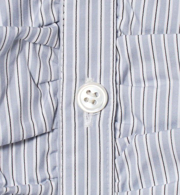 UNITED ARROWS「＜dahl&rsquo;ia＞フリル ストライプ ロングスリーブ ブラウス」|シャツ・ブラウス|