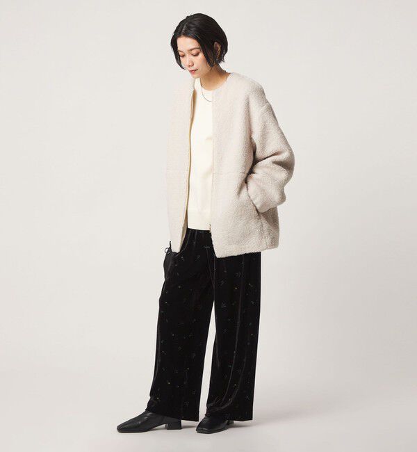 UNITED ARROWS green label relaxing「［size SHORTあり］ボア ノーカラー ブルゾン」|ブルゾン・スタジャン|