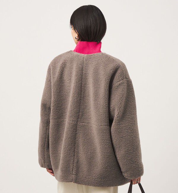 UNITED ARROWS green label relaxing「［size SHORTあり］ボア ノーカラー ブルゾン」|ブルゾン・スタジャン|