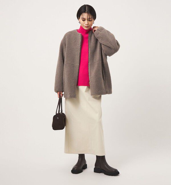 UNITED ARROWS green label relaxing「［size SHORTあり］ボア ノーカラー ブルゾン」|ブルゾン・スタジャン|