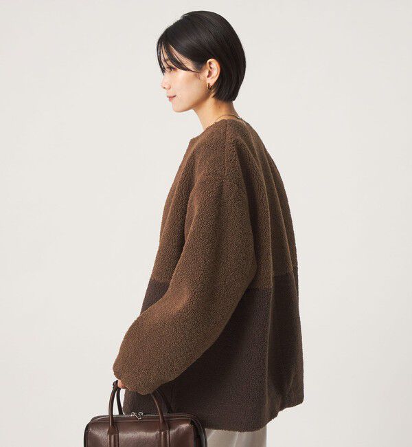 UNITED ARROWS green label relaxing「［size SHORTあり］ボア ノーカラー ブルゾン」|ブルゾン・スタジャン|