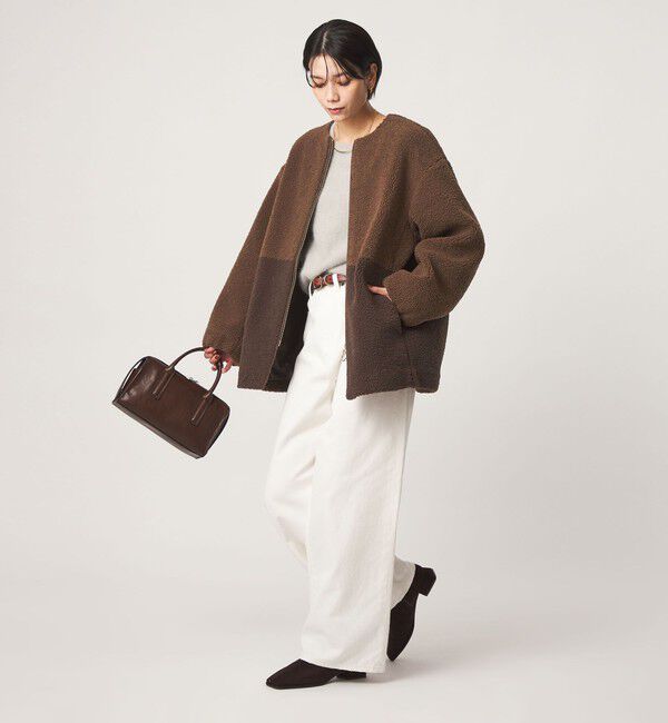 UNITED ARROWS green label relaxing「［size SHORTあり］ボア ノーカラー ブルゾン」|ブルゾン・スタジャン|