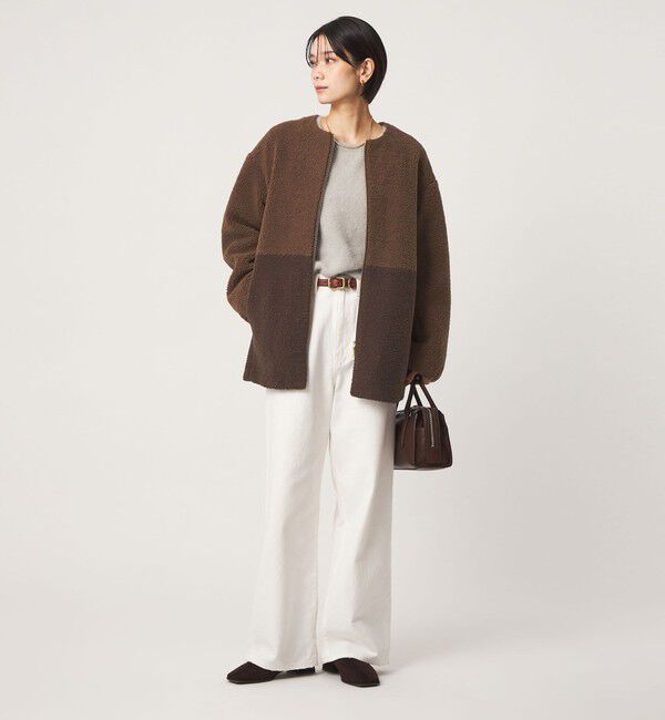 UNITED ARROWS green label relaxing「［size SHORTあり］ボア ノーカラー ブルゾン」|ブルゾン・スタジャン|