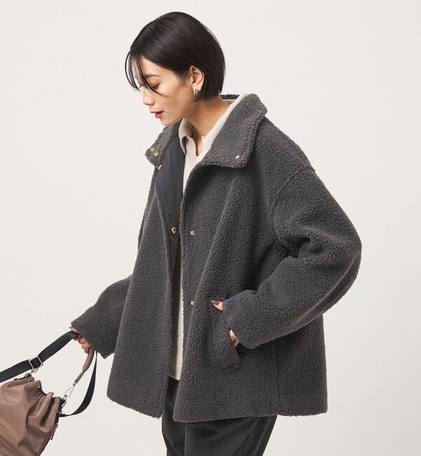 UNITED ARROWS green label relaxing「［size SHORTあり］ボア スタンドカラー ブルゾン」|ブルゾン・スタジャン|