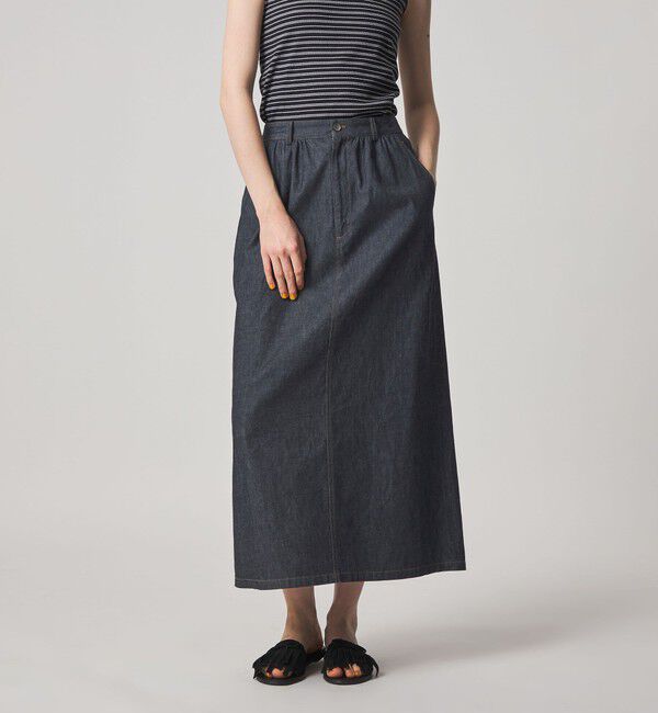 STEVEN ALAN「＜Steven Alan＞ライトオンスデニム ロング スカート」|スカート|NAVY