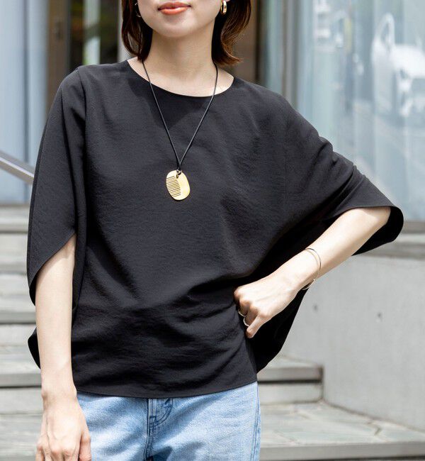 NOLLEY'S「【WEB限定】ウォッシャブルジョーゼットコクーンブラウス」|シャツ・ブラウス|ブラック