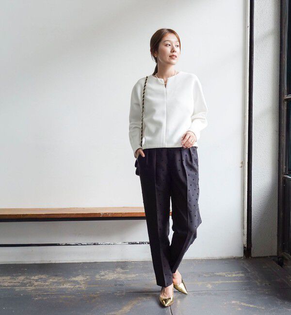NOLLEY'S「《UVカット/接触冷感/セットアップ対応》ウォッシャブルダンボールキーネックプルオーバー」|Tシャツ・カットソー|