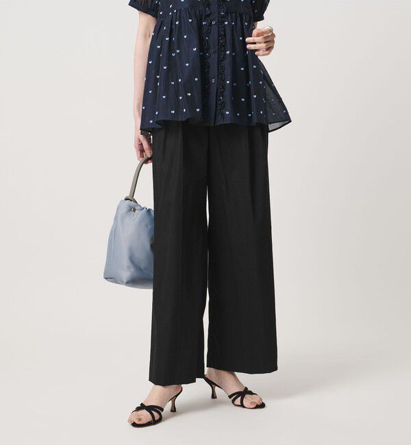 UNITED ARROWS「NALYA リラックス ワイドパンツ ‐ウォッシャブル‐」|スラックス|BLACK
