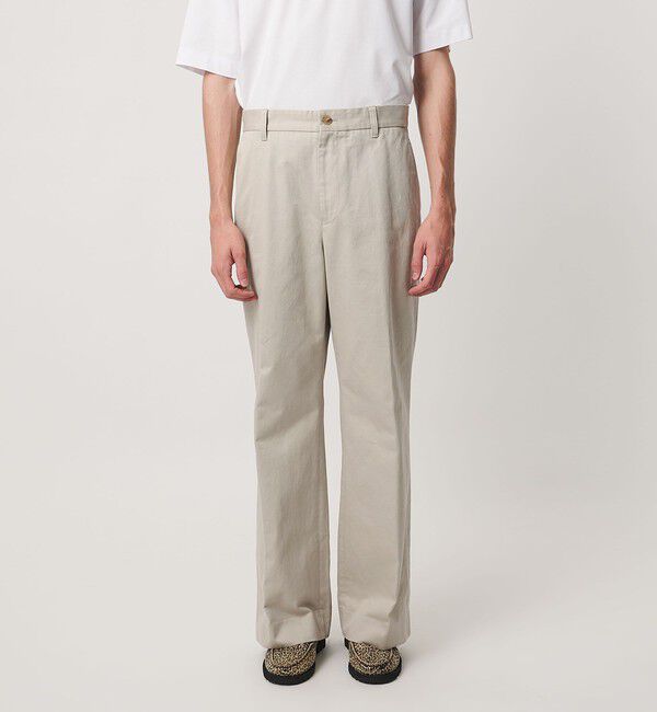 UNITED ARROWS「フィンクス/ジンバブエコットン ギャバピーチ ワイドパンツ」|チノ|