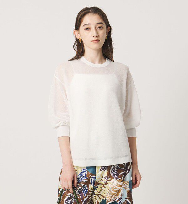 UNITED ARROWS「7分袖 ワッフル ニット」|ニット・セーター|