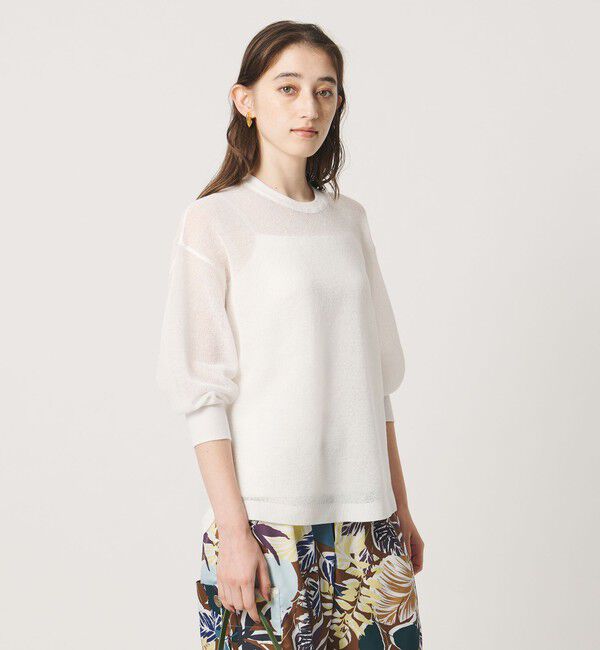 UNITED ARROWS「7分袖 ワッフル ニット」|ニット・セーター|
