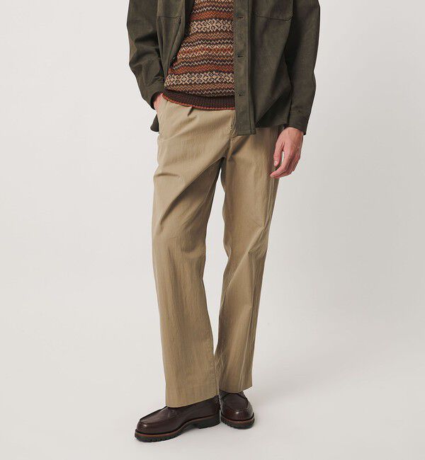 UNITED ARROWS「コットン/ナイロン ギャバピーチ ナチュラルトラウザーズ」|スラックス|BEIGE