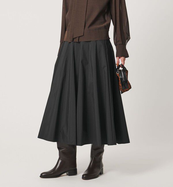 UNITED ARROWS「タフタ マチ スカート ‐はっ水‐」|フレア|BLACK