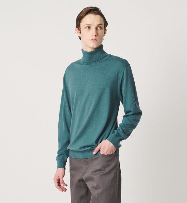 UNITED ARROWS「ハイゲージ タートルネック ニット」|ニット・セーター|TURQUOISE