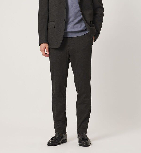 UNITED ARROWS「シャークスキン ノープリーツ テーパードスラックス UA COZY ウォッシャブル 2WAYストレッチ」|スラックス|