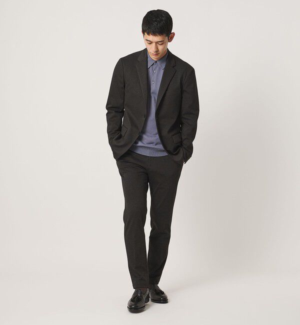 UNITED ARROWS「シャークスキン ノープリーツ テーパードスラックス UA COZY ウォッシャブル 2WAYストレッチ」|スラックス|
