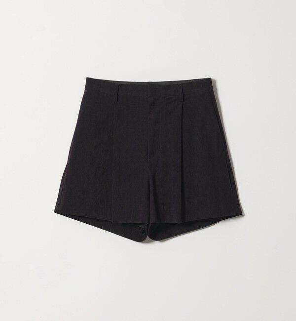 conte「＜conte＞スエードライク タック ショートパンツ」|キュロット|BLACK