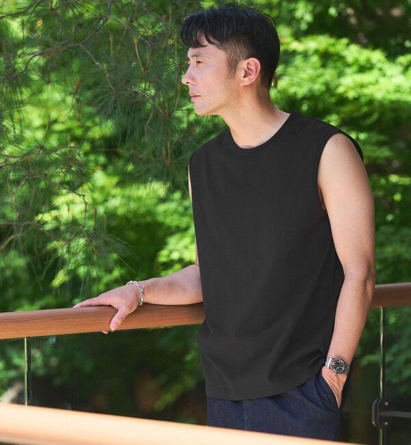 UNITED ARROWS green label relaxing「【別注/WEB限定】＜3/2 WORKS＞GLR ノースリーブ タンクトップ」|タンクトップ|BLACK