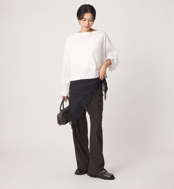UNITED ARROWS green label relaxing「＜スタイリスト兵藤千尋さんコラボ＞クロップド ワイド ロングスリーブ Tシャツ UVカット」|Tシャツ・カットソー|