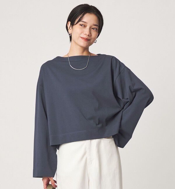 UNITED ARROWS green label relaxing「＜スタイリスト兵藤千尋さんコラボ＞クロップド ワイド ロングスリーブ Tシャツ UVカット」|Tシャツ・カットソー|