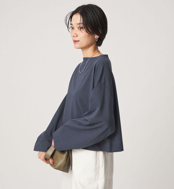 UNITED ARROWS green label relaxing「＜スタイリスト兵藤千尋さんコラボ＞クロップド ワイド ロングスリーブ Tシャツ UVカット」|Tシャツ・カットソー|