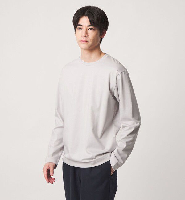 UNITED ARROWS green label relaxing「オーガニック コットン ポンチ クルーネック 長袖 Tシャツ」|Tシャツ・カットソー|LT.GRAY