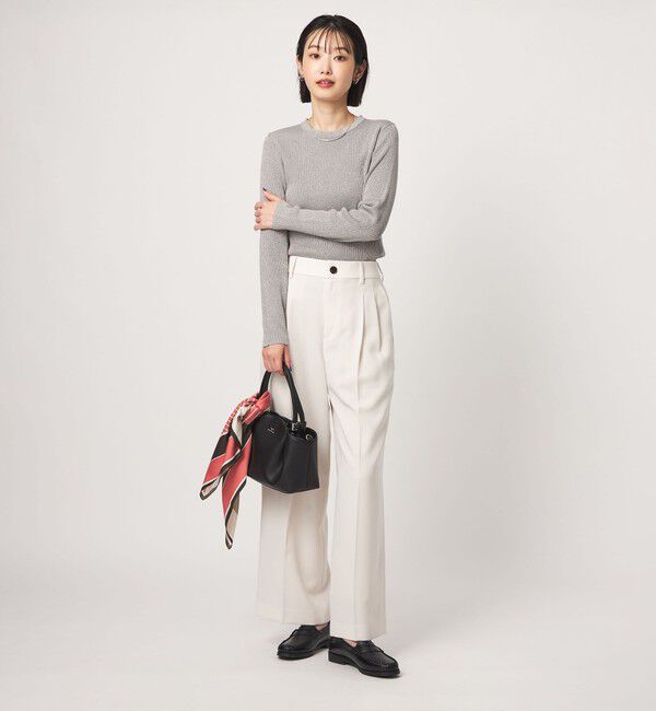 UNITED ARROWS green label relaxing「＜1_OF MINE＞ラメ リブ クルーネック ロングスリーブ プルオーバー ニット」|ニット・セーター|