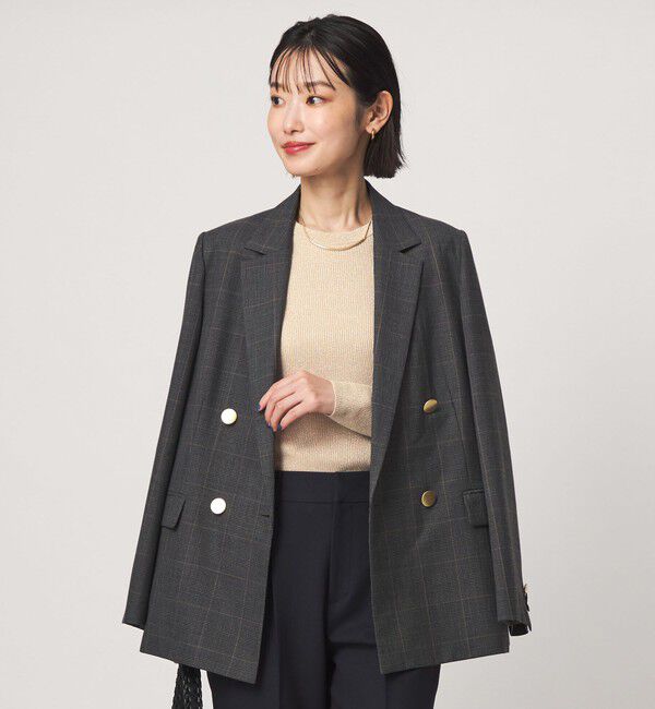 UNITED ARROWS green label relaxing「＜1_OF MINE＞ラメ リブ クルーネック ロングスリーブ プルオーバー ニット」|ニット・セーター|