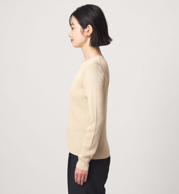 UNITED ARROWS green label relaxing「＜1_OF MINE＞ラメ リブ クルーネック ロングスリーブ プルオーバー ニット」|ニット・セーター|