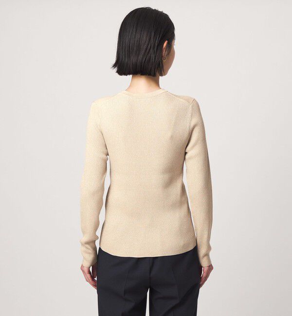 UNITED ARROWS green label relaxing「＜1_OF MINE＞ラメ リブ クルーネック ロングスリーブ プルオーバー ニット」|ニット・セーター|
