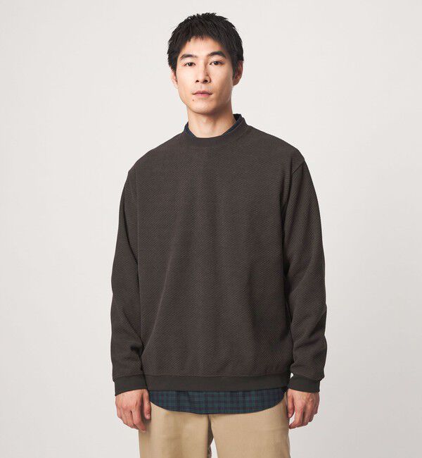 UNITED ARROWS green label relaxing「モール ジャガード クルーネック 長袖 カットソー」|Tシャツ・カットソー|DK.BROWN