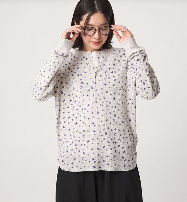 UNITED ARROWS green label relaxing「【WEB限定】＜at ease＞ワッフル ヘンリーネック  フラワープリント カットソー」|Tシャツ・カットソー|その他1