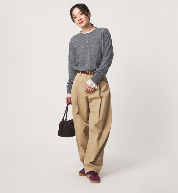 UNITED ARROWS green label relaxing「【WEB限定】＜at ease＞ワッフル ヘンリーネック  フラワープリント カットソー」|Tシャツ・カットソー|
