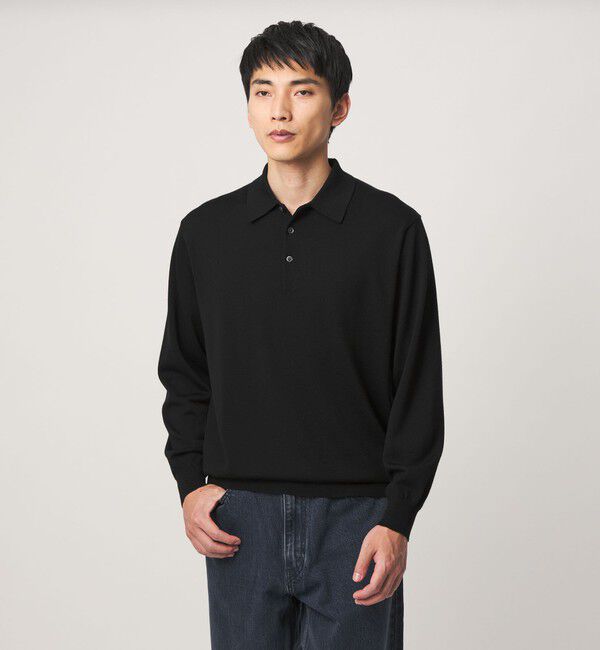 UNITED ARROWS green label relaxing「SUPER 120S ハイゲージ ニット ポロシャツ」|ニット・セーター|