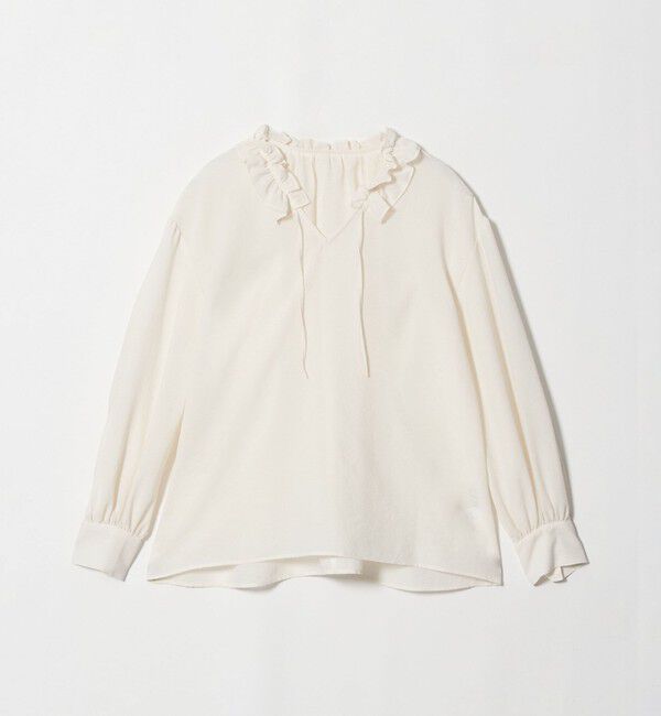 UNITED ARROWS green label relaxing「シアー フリルネック ブラウス」|シャツ・ブラウス|