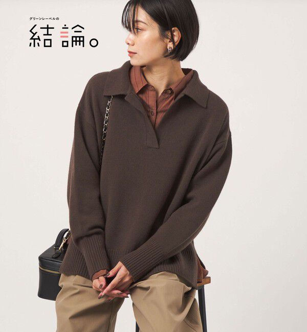 UNITED ARROWS green label relaxing「【結論シリーズ】エリ・エリートニット」|ニット・セーター|DK.BROWN
