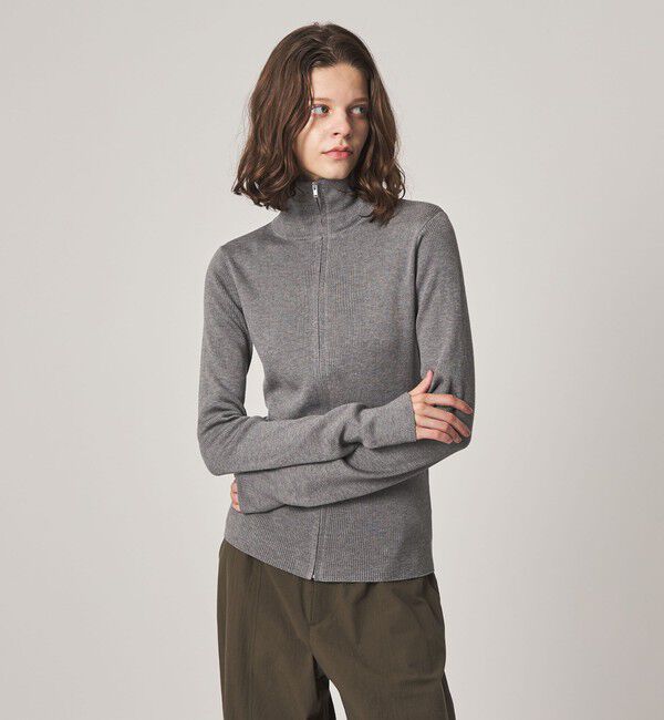 STEVEN ALAN「＜Steven Alan＞リブ ジップアップ プルオーバー」|カーディガン|MD.GRAY