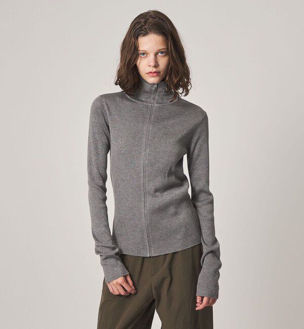 STEVEN ALAN「＜Steven Alan＞リブ ジップアップ プルオーバー」|カーディガン|