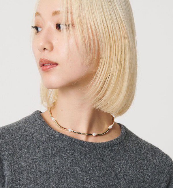 BEAUTY&YOUTH UNITED ARROWS「＜Causerie＞メタルバー&times;パール コンビ ネックレス」|ネックレス|