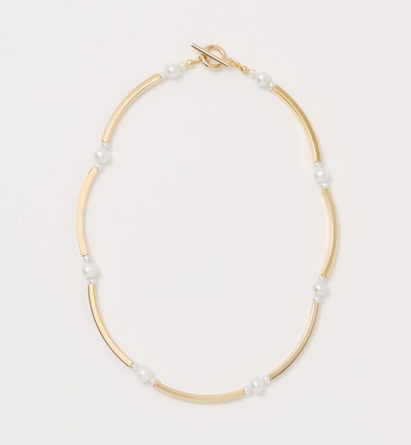BEAUTY&YOUTH UNITED ARROWS「＜Causerie＞メタルバー&times;パール コンビ ネックレス」|ネックレス|