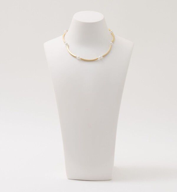 BEAUTY&YOUTH UNITED ARROWS「＜Causerie＞メタルバー&times;パール コンビ ネックレス」|ネックレス|