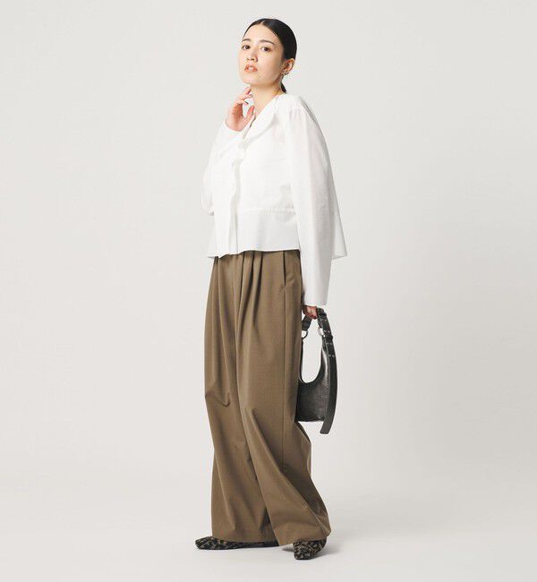 BEAUTY&YOUTH UNITED ARROWS「ソリッド＆ストライプ ラッフル シャツブラウス ウォッシャブル」|シャツ・ブラウス|