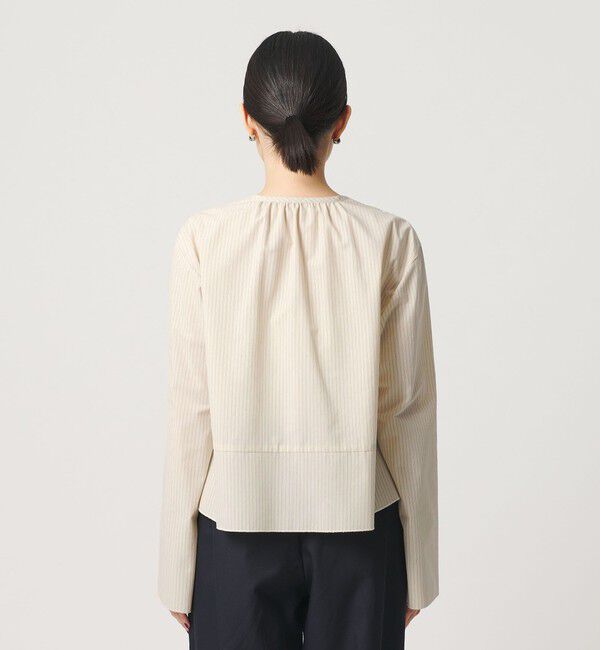 BEAUTY&YOUTH UNITED ARROWS「ソリッド＆ストライプ ラッフル シャツブラウス ウォッシャブル」|シャツ・ブラウス|