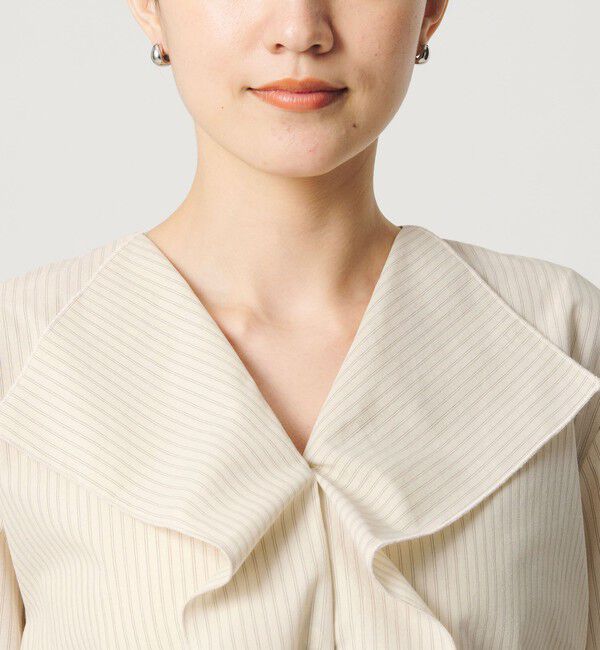 BEAUTY&YOUTH UNITED ARROWS「ソリッド＆ストライプ ラッフル シャツブラウス ウォッシャブル」|シャツ・ブラウス|