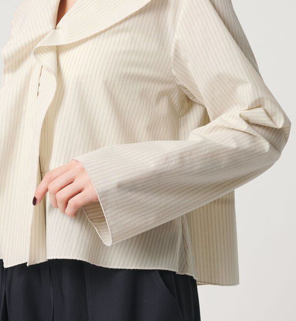 BEAUTY&YOUTH UNITED ARROWS「ソリッド＆ストライプ ラッフル シャツブラウス ウォッシャブル」|シャツ・ブラウス|