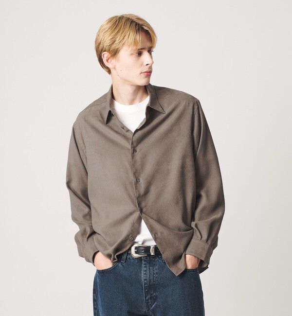 BEAUTY&YOUTH UNITED ARROWS「スエードタッチ レギュラー スクエア シャツ FORM型」|シャツ・ブラウス|
